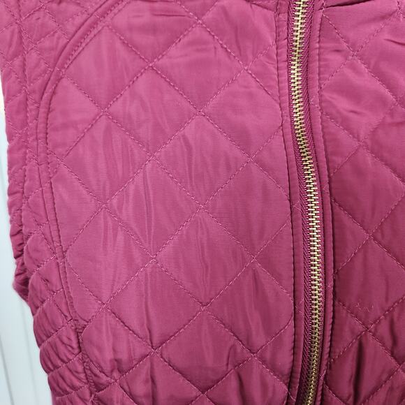 Aspen Quilted Puffer Vest Slim Fit Full Zip Sleeveless Pockets Burgundy Large - Picture 10 of 13